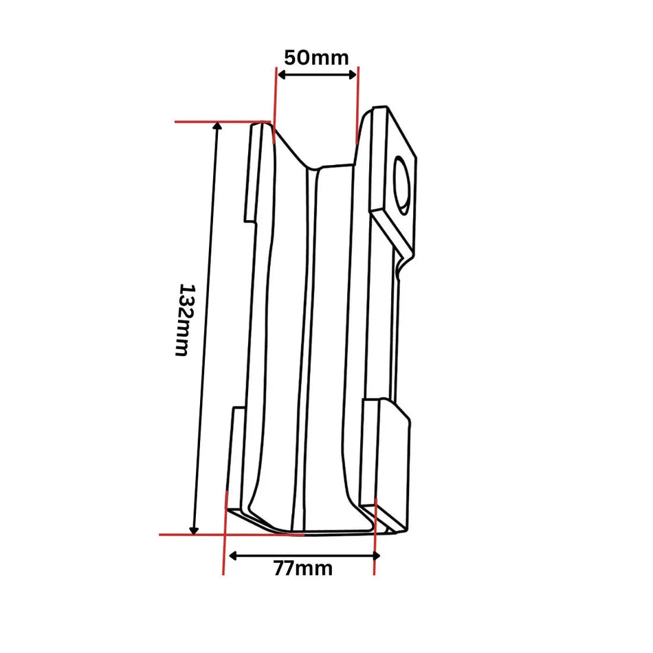 Styrskoinsats för rundgjutning 132x60x30 50mm