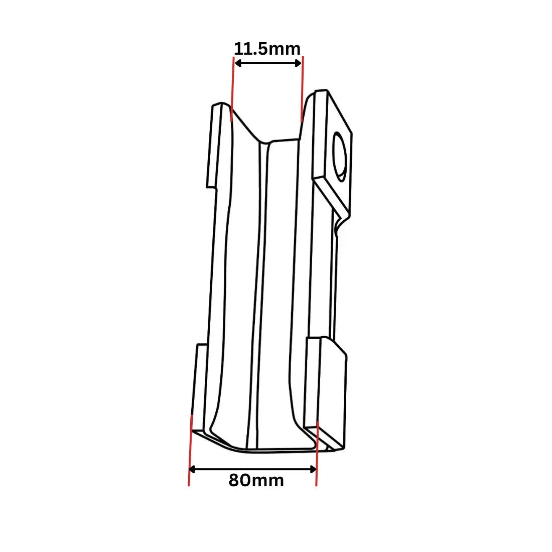 Trådstyrning HxB=56x80mm linfoder 1 par 3 tråd ø6-6,5mm