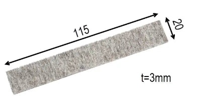 Guía de puerta Schindler QKS Feltstrip 115x20