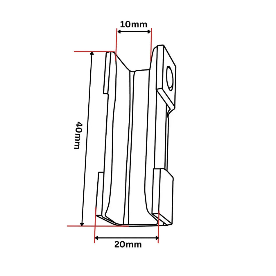 Hütter/Hytter VKT Guide Shoe panel+motvikt 9,5x20x40mm
